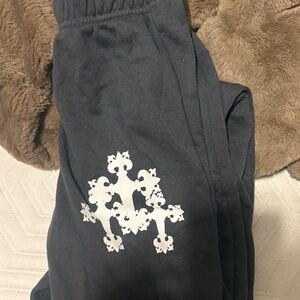 SHEIN Black Joggers with White Pattern